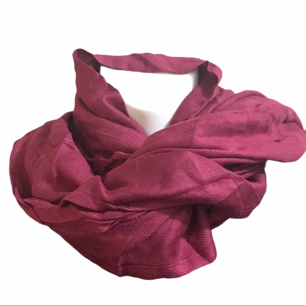 Cloudz Viscose Scarf Hijab Wrap Ascot Rebozo Neckwear Burgundy 55x37” Soft